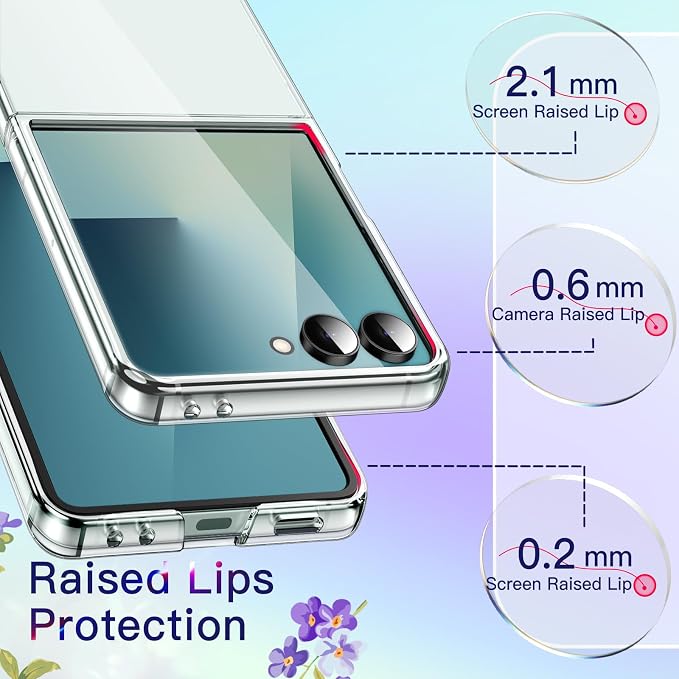 JETech Clear Case for Samsung Galaxy Z Flip 7, Clear | Crystal Clear Back, Hard PC Construction, Slim Fit, Shockproof Protection