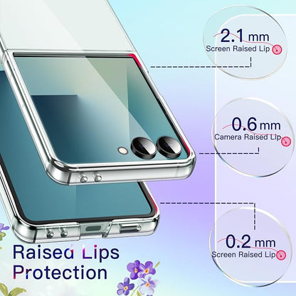 JETech Clear Case for Samsung Galaxy Z Flip 7, Clear | Crystal Clear Back, Hard PC Construction, Slim Fit, Shockproof Protection