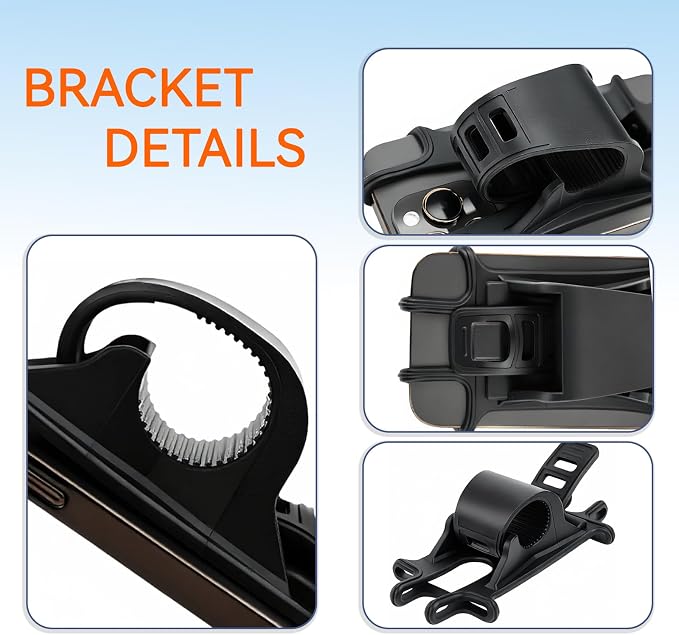 Bike Phone Holder & Motorcycle Phone Mount - Adjustable Handlebar Cell Phone Clasm for Bicycle, Scooter, E-Bike, Universal 4.7"-6.8" Smartphones for iPhone 17/16/15 Pro Max, Galaxy S24, Shockproof