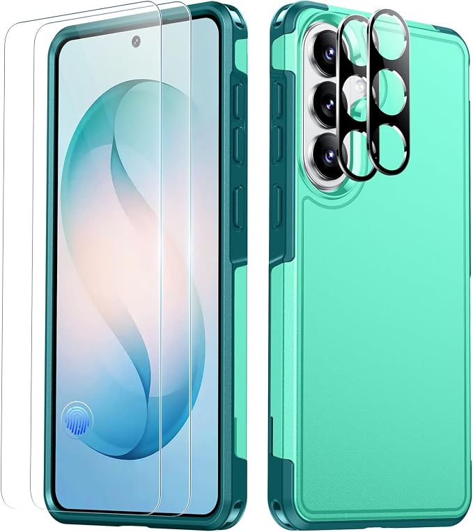 SPIDERCASE Designed for Samsung Galaxy S26 Plus Case, [10 FT Military Grade Drop Protection], 2 Pack [Tempered Glass Screen Protector+Camera Lens Protector] Heavy Duty Shockproof Case, Light Green