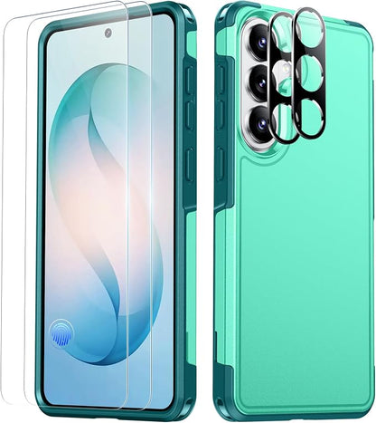 SPIDERCASE Designed for Samsung Galaxy S26 Plus Case, [10 FT Military Grade Drop Protection], 2 Pack [Tempered Glass Screen Protector+Camera Lens Protector] Heavy Duty Shockproof Case, Light Green
