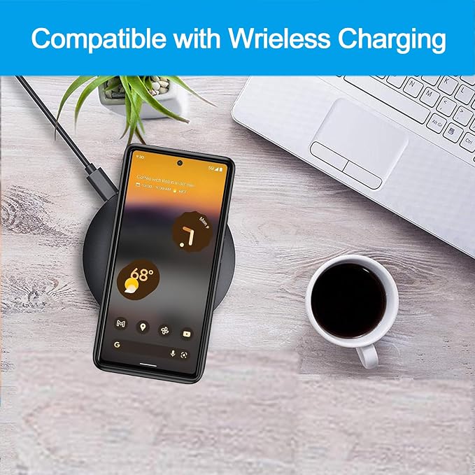 Battery Case for Pixel 6a, Upgraded 10000mAh Battery Pack Rechargeable Charger Case with Wireless Charging Compatible for Pixel 6a(6.1 inch) External Battery Charging Cover(Black)
