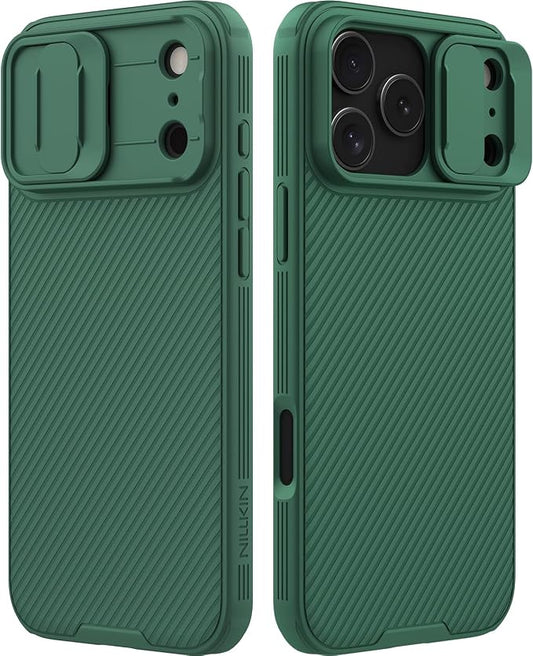Nillkin Camshield Case for iPhone 17 Pro Max Case, [Built-in Dual Camera Cover][Slim Profile] [Military Grade Drop Protection] Shockproof Bumper Phone Case 6.9 inch 2025 Green