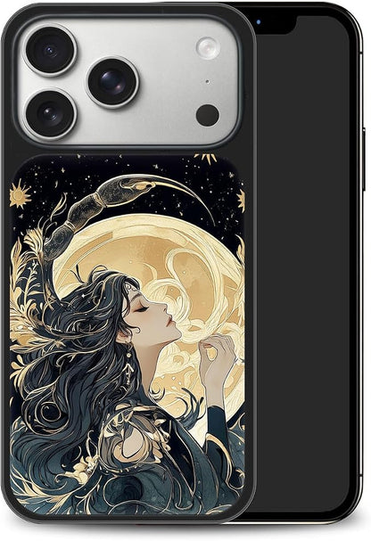 Constellation Series - Scorpio Designs Magnetic for iPhone 17 pro max Case, Tarot Style Model Glass Phone Cover, Compatible with Magsafe - fits iPhone 17 pro max Case for Women
