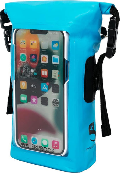 geckobrands Waterproof Phone Tote with 2L Dry Bag and Adjustable Strap – Protect Your Phone and Valuables While on The Go
