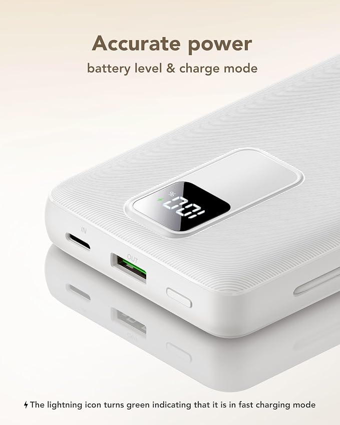 charmast 20000mAh Portable Charger with Built-in Cables & Wall Plug, 20W USB C Power Bank, Fast Charging Battery Pack Travel Essentials Compatible with iPhone 16/15/14 Series, Samsung, Google, iPad