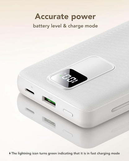 charmast 20000mAh Portable Charger with Built-in Cables & Wall Plug, 20W USB C Power Bank, Fast Charging Battery Pack Travel Essentials Compatible with iPhone 16/15/14 Series, Samsung, Google, iPad