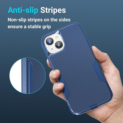 jaroco for iPhone 13 Case & iPhone 14 Case & iPhone 15 Case [Heavy Duty Protection][Compatible with MagSafe][Military Grade Drop Protection][Shockproof] with Non-Slip Removable Phone Cover 6.1''-Blue