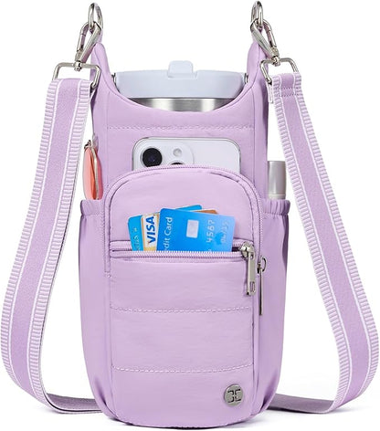 Telena Water Bottle Holder with Strap RFID Crossbody Bags for Women for Walking, Hiking, Cycling