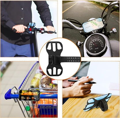 Yourkar Bicycle Phone Holder, 360° Rotation Detachable Shock Absorbing Bike Phone Holder, Universal Adjustable Smartphone Holder for Bicycles and Motorcycles, Bike Accessories
