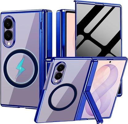 for Samsung Galaxy Z Fold 8 Magnetic Case with Privacy Screen Protector＆Hinge Protection＆Kickstands,Full-Body Shockproof Protective Phone Case for Galaxy Z Fold 8 2026,Blue