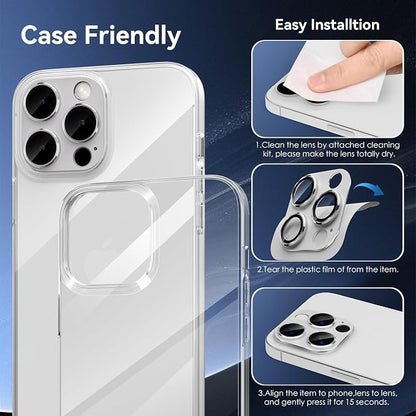 CloudValley for iPhone 16 Pro/iPhone 16 Pro Max Camera Lens Protector, [AR+AF 99% Transmittance] [Full Coverage] Ultra-HD Tempered Glass Cover, Metal Lens Screen Protective,White Titanium