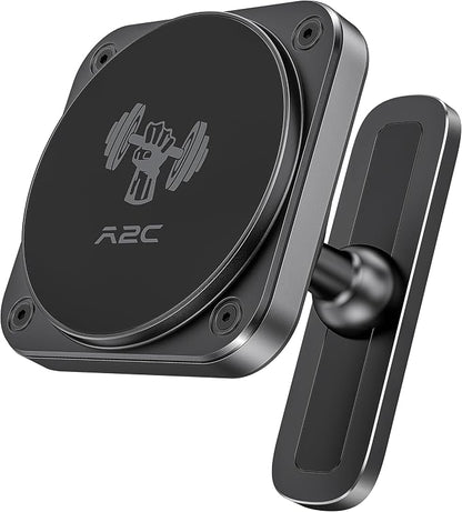 A2C Magnetic Phone Holder for Gym, Aluminum Alloy Base Attach to Metal & Non-Metal Surfaces, Gym Phone Mount for MagSafe iPhone 12-17 Series, Ideal Gym Essentials for Workouts Recording