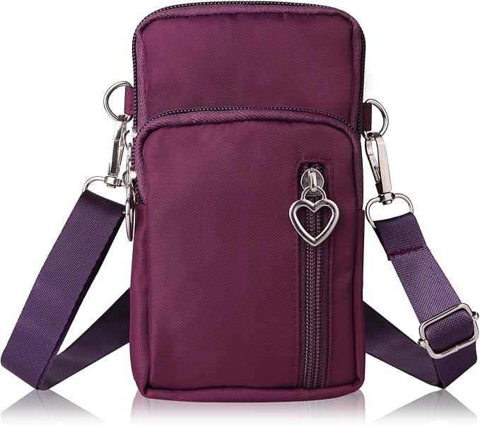 Women Cell Phone Purse Wristband Sport Armband Wallet Travel Crossbody Cell Phone Purse for Galaxy S10 Plus S9 Plus A50 A7 J7,OnePlus 6T,HTC U12 (Purple)
