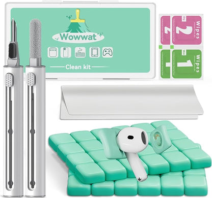for Airpods Cleaner Kit,Bluetooth Earbuds 3 in 1 Multi-Function Cleaning Pen and Cleaning Putty,for Airpods Pro Phone Charging Port,Earbuds,Headphone, iPod,Case,iPhone,ipad,Laptop