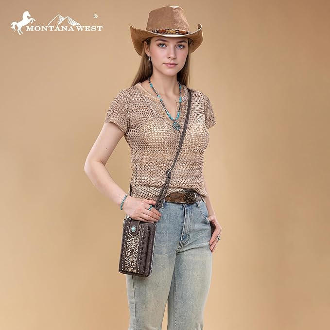 Montana West Small Crossbody Bags for Women Western Handbag with Cash Slots