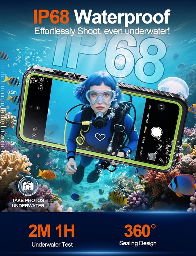 MOZOTER Designed for Samsung Galaxy S26 Plus Case Waterproof, Military Shockproof Full Body Cover with Built-in Screen & Lens Protector, IP68 Underwater Protection for S26 Plus 6.7" Green