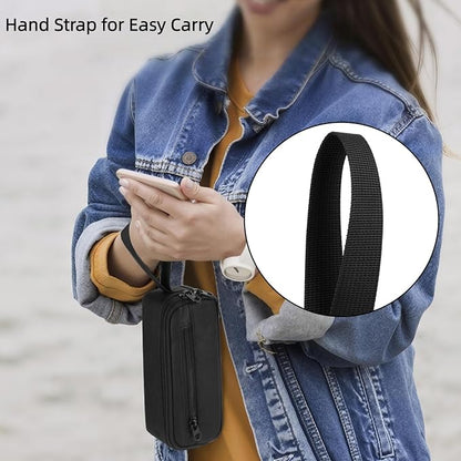 Carry Bag for Anker Prime Power Bank 27,650mAh/25,000mAh & Accessories, Storage Bag for UGREENs Nexode Power Bank 25000mAh 200W, with Hand Strap Black