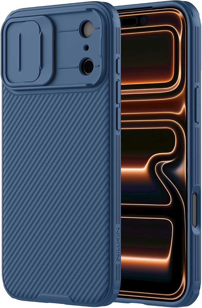 Nillkin for iPhone 17 Pro Max Case with Slide Camera Cover, Thin Slim Fit, Shockproof Protective, Protector Privacy, Phone Case iPhone 17 Pro Max Camera Lens Protector 6.9 inch, Blue