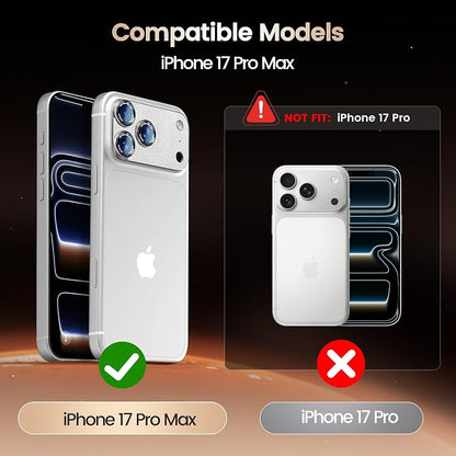 Camera Lens Protector Compatible with iPhone 17 Pro Max- Metal Frame Tempered Glass Cover, [Anti-Scratch] [Drop-Proof][Strong-Adhesion] Rear Camera Screen Cover- Silver