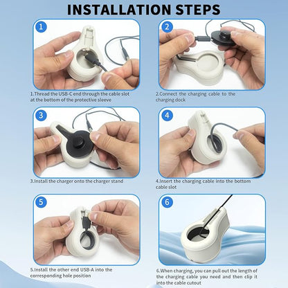 Silicone Charger Protector Case for Oura Ring Gen3 - Compatible with Sizes 6-13, Stand Case - Off White