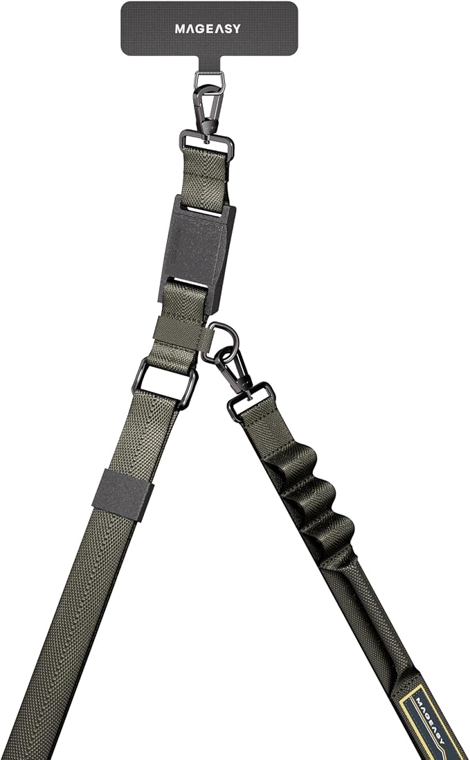 MAGEASY Universal Cell Phone Lanyard - Crossbody Phone Strap for iPhone 17 Pro Max & Most Smartphones, Magnetic Quick-lock System, for Men & Women | Utility (Concrete Gray)