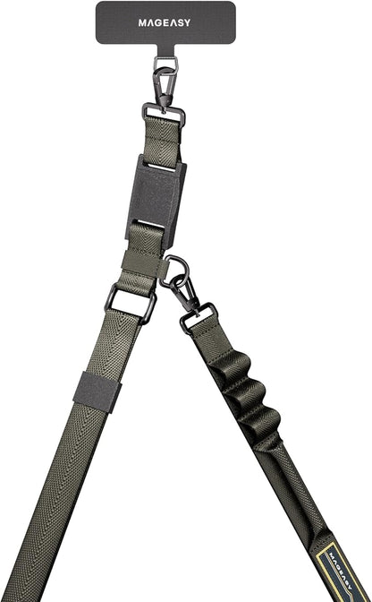 MAGEASY Universal Cell Phone Lanyard - Crossbody Phone Strap for iPhone 17 Pro Max & Most Smartphones, Magnetic Quick-lock System, for Men & Women | Utility (Concrete Gray)
