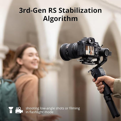 DJI RS 3 Mini, 3-Axis Gimbal Stabilizer for Cameras Canon/Sony/Panasonic/Nikon/Fujifilm, 2 kg (4.4 lbs) Tested Payload, Camera Gimbal with Native Vertical Shooting, Black
