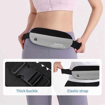 SooGree Slim Fanny Packs for Women Men,Waterproof Waist Pack with Reflective Strip Adjustable Strap,Running Belt for Sports Workout Cycling Hiking, Casual Hands-Free Wallets Phone Bag