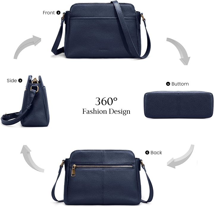 befen Anti-theft Crossbody Bag for Women Genuine Leather, Small Cross Body Shoulder Handbags with RFID Card Slots