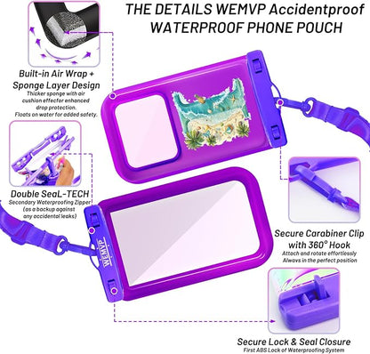 Personalized Initial Waterproof Phone Pouch Case - IPX8 Cellphone Dry Bag with Lanyard for iPhone 16/15/14/13/12 Pro Max (6.1–6.9"), Beach & Cruise Ship Essentials with Monogrammed Design (Purple, I)