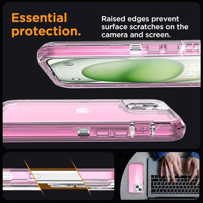 AICase for iPhone 15 Case Clear 3 in 1 Heavy Duty Drop Protection Full Body Rugged Shockproof/Dust Proof 3-Layer Military Protective Tough Durable Cover for iPhone 15 6.1"_2