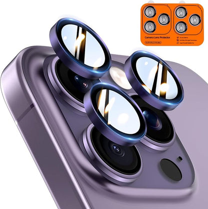 TOCOL for iPhone 14 Pro Max Camera Lens Protector/iPhone 14 Pro Camera Lens Protector Tempered Glass HD Individual Scratch Resistant Cover Accessories Case Friendly 2 Pack（Purple）