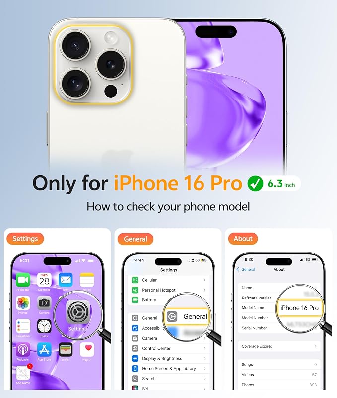 FNTCASE for iPhone 16 Pro Case: [Compatible with Magsafe] Translucent Matte Cases with [Full Camera Protection] [Screen Protector] Military Grade Shockproof Protective Phone Cover - Purple