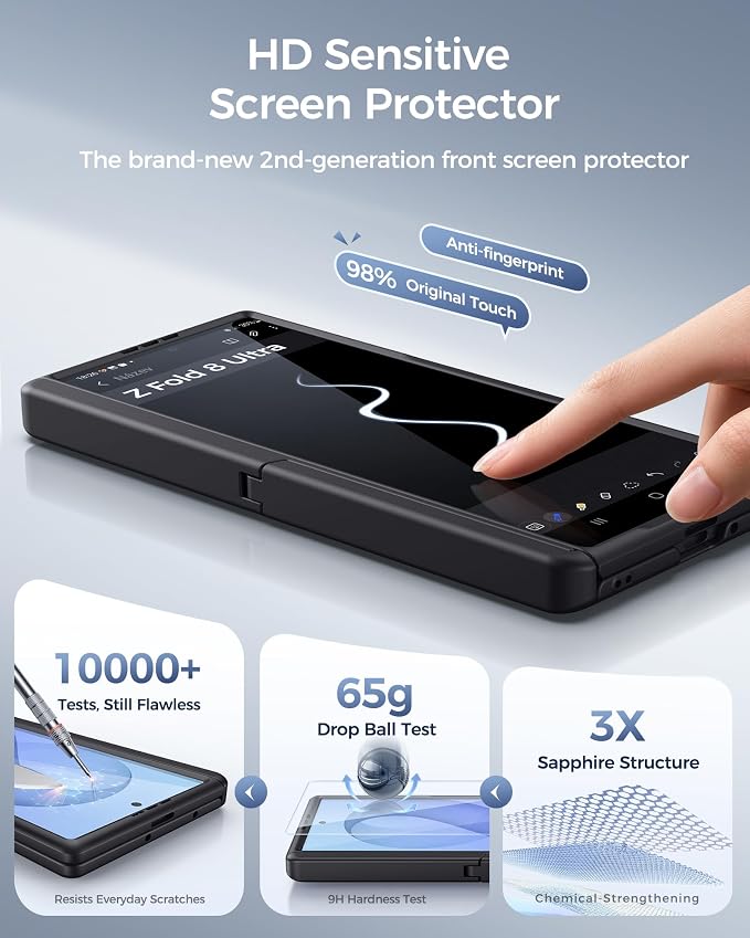 SSLOTSCASE Magnetic for Samsung Galaxy Z Fold 8 Ultra Case, Black | Stand, Compatible with MagSafe, Hinge Protection, Screen Protector, Heavy Duty Protective Rugged Men Women Phone Cover 2026