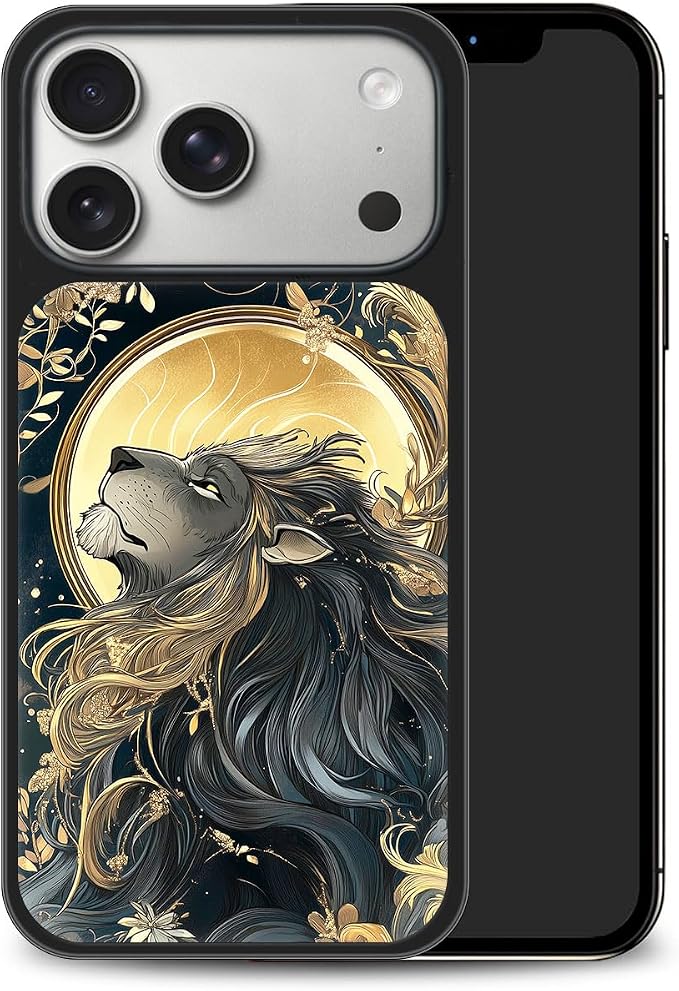 Constellation Series - Leo Designs Magnetic for iPhone 17 pro Case, Tarot Style Model Glass Phone Cover, Compatible with Magsafe - fits iPhone 17 pro Case for Women