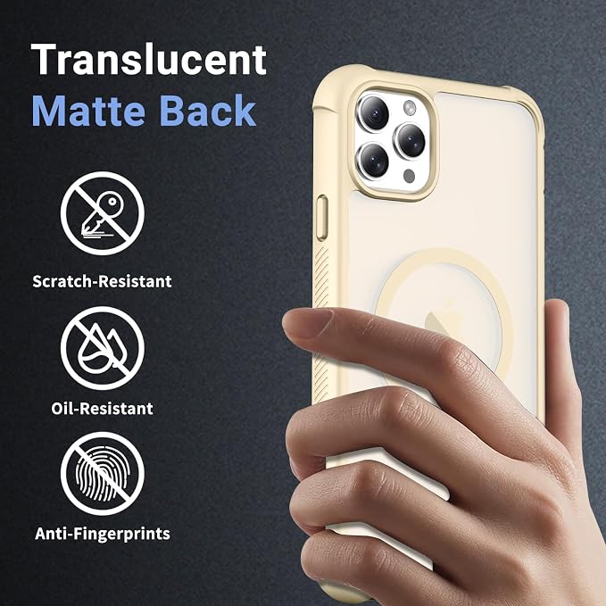 jaroco Magnetic for iPhone 11 Pro Max Case, [Compatible with MagSafe][Military Grade Drop Protection][Heavy Duty Protection][Non-Slip][Shockproof] 2-Layer Durable Bumper Phone Case 6.5''-Antique White
