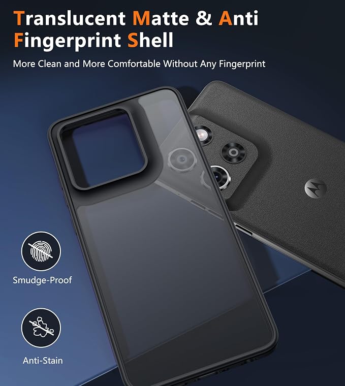 FNTCASE for Motorola Moto G-Stylus-5G-2025 Case : Frosted Translucent Matte Shockproof Slim Protective Case - Military Grade Drop Proof Anti-Fingerprint Hard Back Cell Phone Cover (6.7 inch/Black)