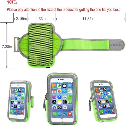 LENPOW 2 Pack Multifunctional Outdoor Sports Armband Sweatproof Running Armbag Casual Arm Package Bag Gym Fitness Cell Phone Bag Key Holder for iPhone 17 16 15 13 Max Pro Plus Samsung Galaxy Note S25
