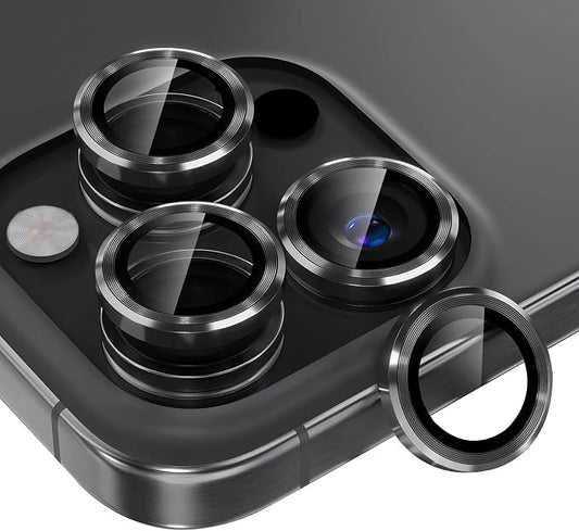 AFARER for iPhone 16 Pro/iPhone 16 Pro Max Camera Lens Protector, [Scratch Resistant] Shatterproof Protector Cover, Ultra-tough HD Individual Lens Protectors, Black,1 Set