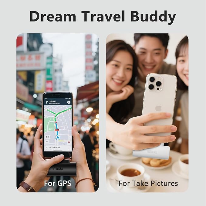Miady 2-Pack Mini Portable Charger Built-in USB C Connector Small PowerBank | 5000mAh丨Lightweight丨for Backpack Travel丨Compatible with iPhone 17 Galaxy Android丨Ultra-Compact丨Flight-Safe丨18Wh丨White+White