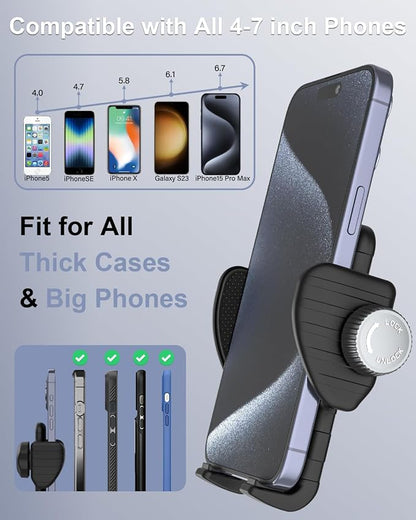 Gooseneck Phone Holder for Bike, [Flexible Arm] Motorcycle Phone Holder, Electric Bike Cell Phone Mount for iPhone 16 Pro Max/Plus, 15 Pro Max, Galaxy Series and More 4-7 inch Smartphones