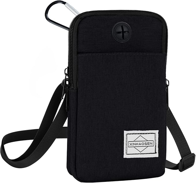 HOTEMIA Cell Phone Purse Waist Pack Bag Travel Crossbody Bag Wristband Sport Armband Wallet with Removable Shoulder Strap (Black)