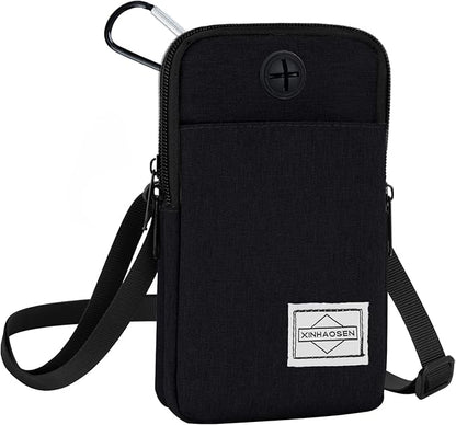 HOTEMIA Cell Phone Purse Waist Pack Bag Travel Crossbody Bag Wristband Sport Armband Wallet with Removable Shoulder Strap (Black)