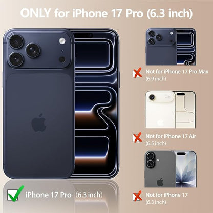 LOHASIC for iPhone 17 Pro Case Wallet with Card Holder, 360° Rotation Ring, RFID Blocking, 5 Card Slots, PU Leather 6.3" Cover for Apple 17 Pro Men Women, Ivory White