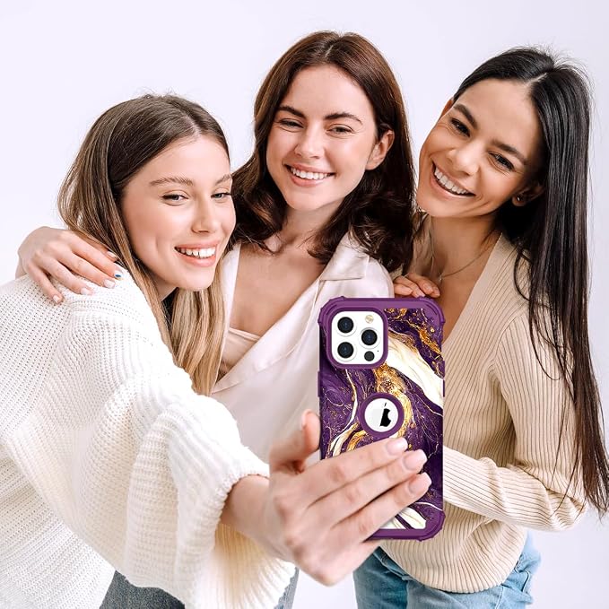 Hocase for iPhone 14 Pro Max Case, Heavy Duty Shockproof Protection Soft Silicone Rubber+Hard Plastic Bumpers Hybrid Protective Case for iPhone 14 Pro Max 2022 - Midnight Purple