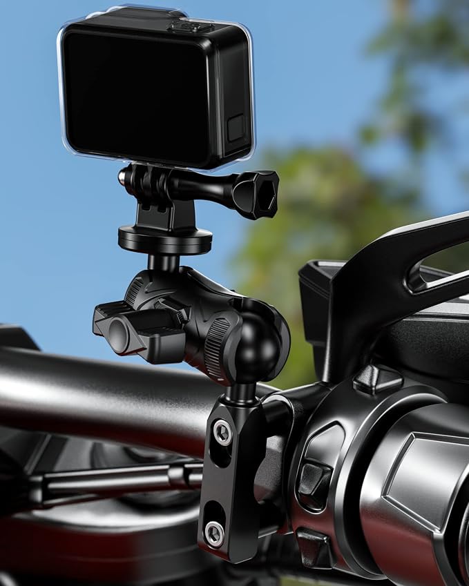 BRCOVAN Aluminum Alloy Mount Base with 1'' TPU Ball for Motorcycle Brake/Clutch Reservoir Compatible with RAM Mounts B Size 1'' Ball Double Socket Arm & Bike Motorcycle Phone Holder