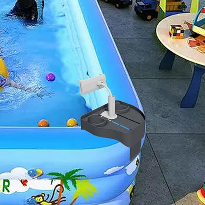 3-in-1 Adjustable Hot Tub Tray Table with Cup Holder, Phone Stand, Outdoor Pool Spa Caddy Drink Holder, Inflatable Pool Accessories (Grey)