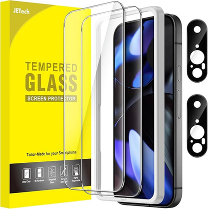 JETech Screen Protector for Google Pixel 9, 2+2 Pack | with Camera Lens Protector, HD Clear Tempered Glass, Anti-Scratch Protection, Easy Installation Tool