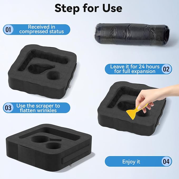 Couch Cup Holder Pillow, Sofa and Bed Organizer Caddy for iPad, Kindle, Switch, Game Controller, Remotes, Phones, Small-Sized Cup & Drink Holder for Couch, Bed, Desk, Car, Beach, Desk, Black